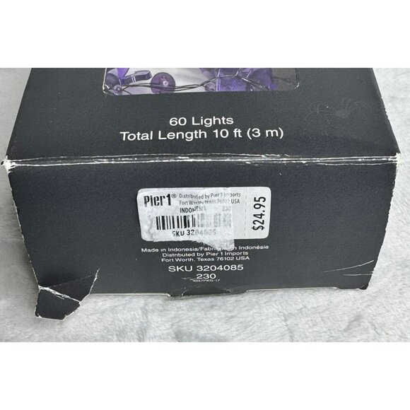 Pier 1 Imports Bat Glimmer Strings Flexible LED Lights 10ft 60 Lights Halloween - Picture 9 of 12